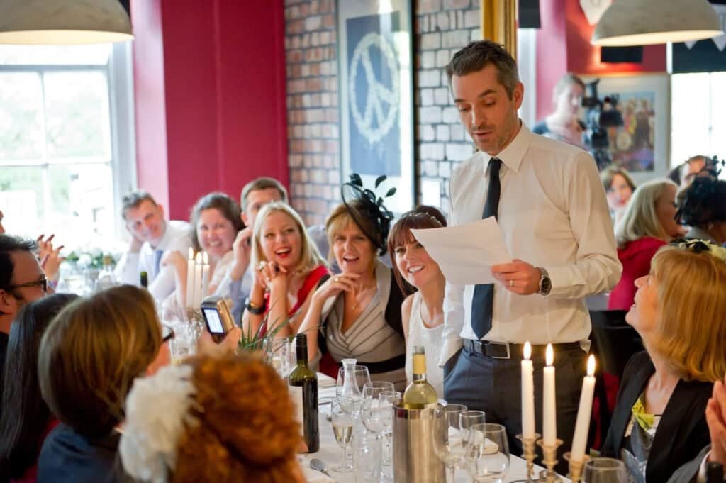 groom speech at a small wedding