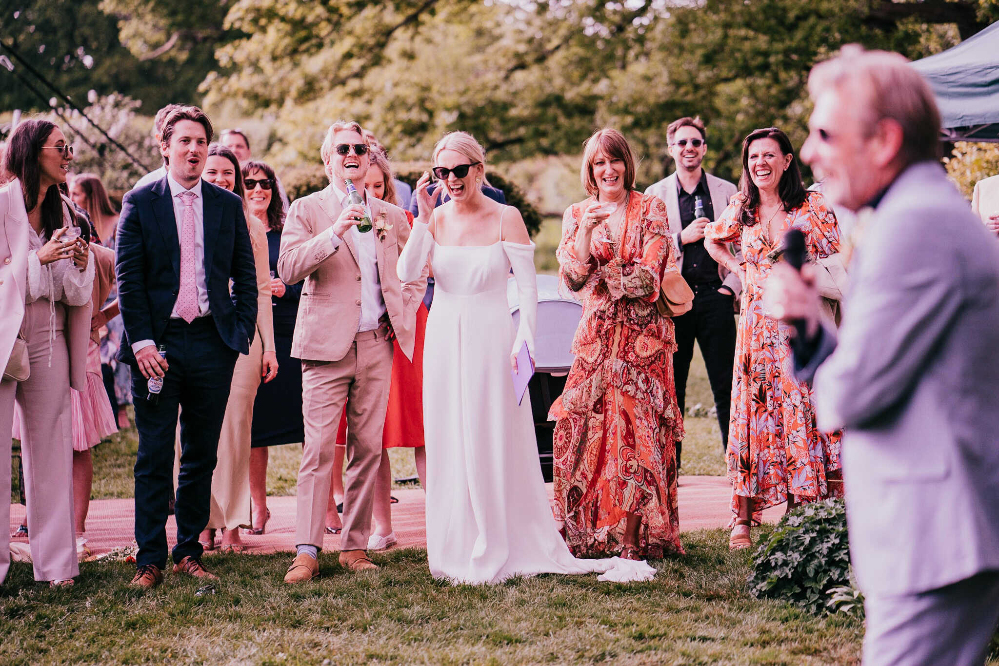 father of the bride delivering his speech