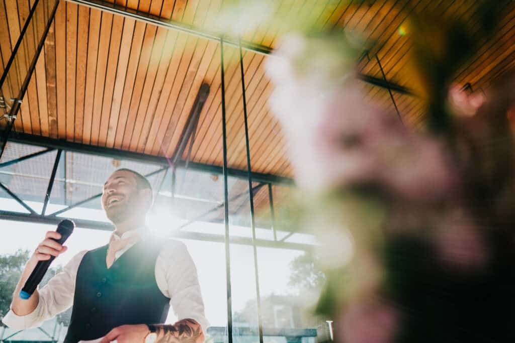 best man delivering his speech