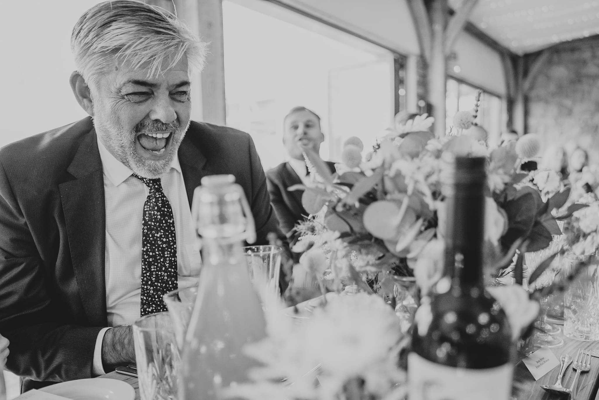 laughter at a wedding