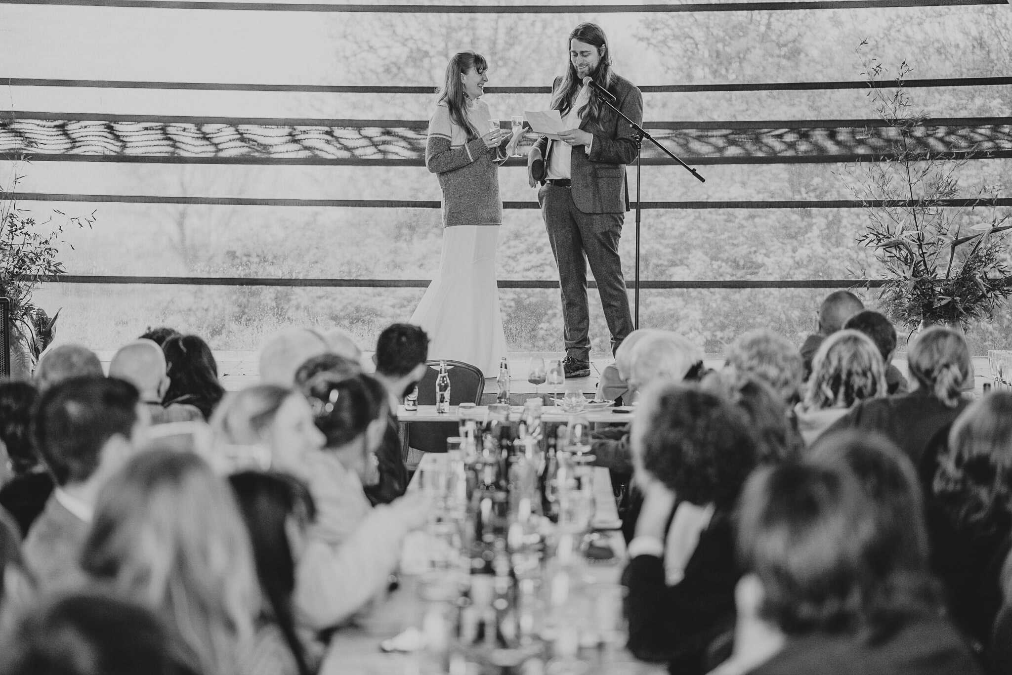 joint couple's wedding speech service in action