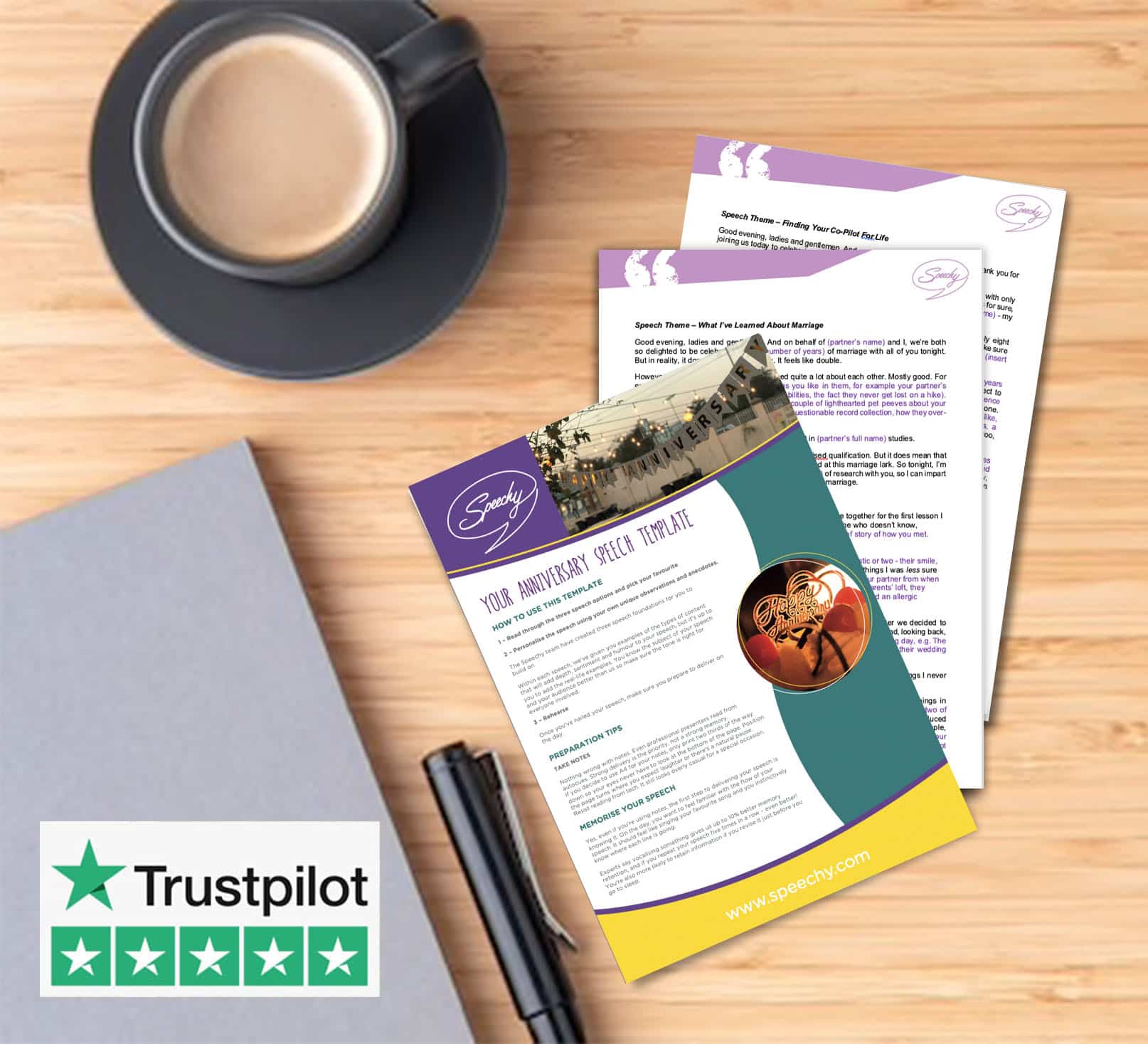 Deliver a great speech in honour of your marriage with Speechy's Anniversary Speech Template