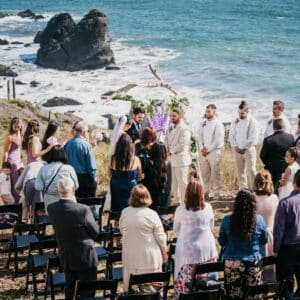Couple delivering their unique wedding vows as promoted by Speechy