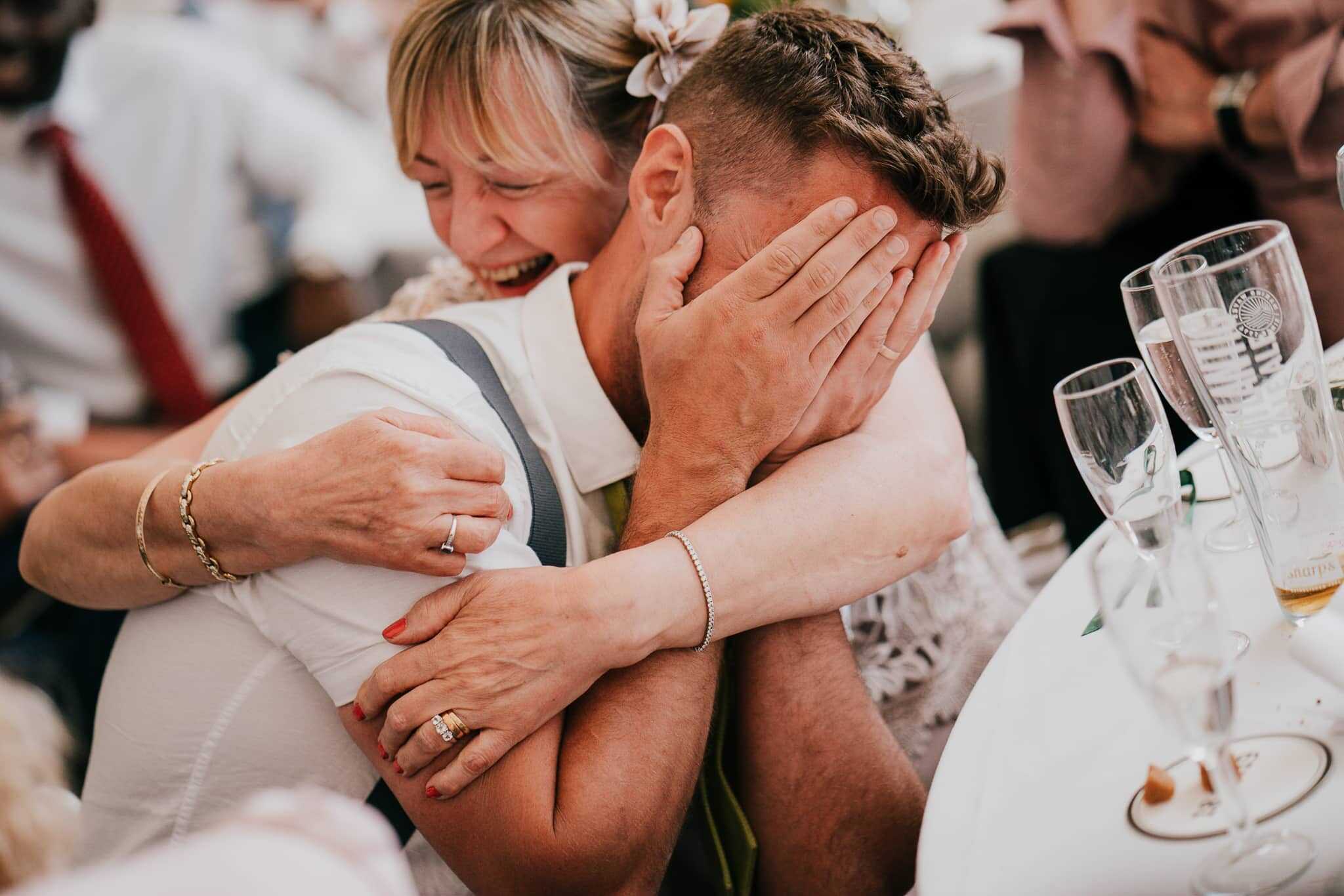 groom getting emotional about wedding speech
